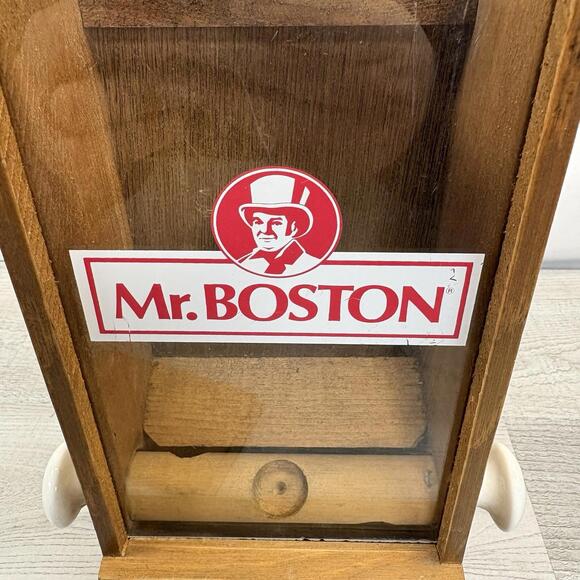 Vintage Mr. Boston Wooden Match / Toothpick Dispenser - Rare Barware Advertising - Picture 7 of 9